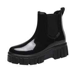 Damen Gummistiefel Halbhoch Damen Gummistiefel Freien Regenschuhe Stiefeletten Rutschfeste Rutschfest Regenstiefel Aesthetic Vintage Oversized Gartenschuhe Kurz Wasserdichte Autowäsche Gummischuhe von Asija