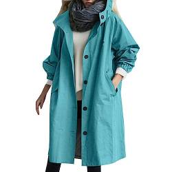 Damen Regenmantel Grosse Groessen Fahrrad Große Größen Wandern Wetterfest Kurz Elegant Leicht Übergangsjacke Regenjacke Wasserdicht Atmungsaktiv Mit Kapuze Outdoor Sommerjacke Regenponcho Bundeswehr von Asija