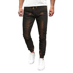 Jeans Herren Stretch,Jeans Männer Grunge Hip Hop Baggy Pants Männer Minus Two Cargo Jeans Denim Schwarze Hosen Harajuku Hip Hop Gothic Wide Leg Trousers Streetwear Stretch Bedruckte Lässig Teenager von Asija