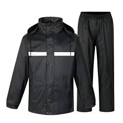 Regenanzug Herren Fahrrad Herren Regenanzug Reflektierender Wasserdichter Anzug Outdoor Regenmantel Packbare Winddichte Regenjacke+Regenhose Atmungsaktive für Fischen Wandern von Asija