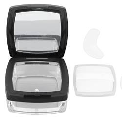 Leeres Puderquaste-Etui, Nachfüllbarer Make-up-Puderbehälter, mit Klappspiegeldeckel, Puff und Netzsieb, für Loses Make-up-Puder von Asixxsix