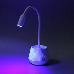 UV-Nagellicht, 6W 360° drehbare LED-Nagellack Aushärtungslampe schnell trocknend 2 Gänge Timing Mini Lotus Schwanenhals Maniküre Lampe für DIY Haus und Salon Maniküre (Weiss) von Asixxsix
