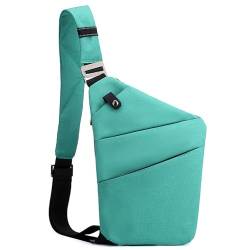 Anti-Thief Crossbody Bag for Men Women Travel Small Sling Bag Lightweight Personal Pocket Bag Crossbody Shoulder Bag Chest Daypack for Travel Outdoor (Grün (linke Schulter)) von Askliy