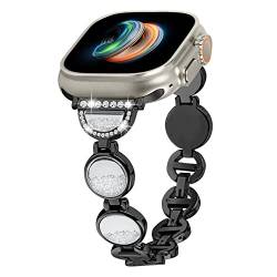 Kompatibel mit Apple Watch-Armbändern, 49 mm, 45 mm, 44 mm, 42 mm, 41 mm, 40 mm, 38 mm, verstellbares Metall-Diamant-Armband für iWatch Ultra Series 8, 7, 6, 5, 4, 3, 2, 1 SE von AsohsEN