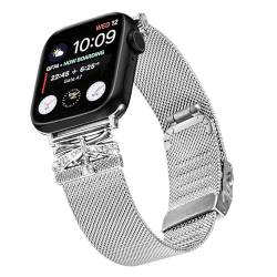 Kompatibel mit Apple Watch-Armbändern 49 mm, 45 mm, 44 mm, 42 mm, 41 mm, 40 mm, 38 mm, Edelstahl, elegantes Armband für iWatch Ultra Serie 9, 8, 7, 6, 5, 4, 3, 2, 1, SE, Sport Edition, Damen und von AsohsEN