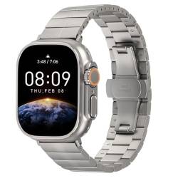 Kompatibel mit Apple Watch-Armbändern 49 mm, 45 mm, 44 mm, 42 mm, 41 mm, 40 mm, 38 mm, Edelstahl-Metall-Ersatzband für iWatch Ultra Serie 9, 8, 7, 6, 5, 4, 3, 2, 1, SE, Sport-Edition, Damen und von AsohsEN