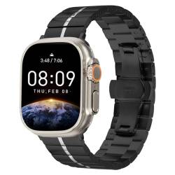 Kompatibel mit Apple Watch Armbändern 49 mm, 45 mm, 44 mm, 42 mm, 41 mm, 40 mm, 38 mm, Edelstahl-Metall-Ersatzband für iWatch Ultra Serie 9, 8, 7, 6, 5, 4, 3, 2, 1, SE, Sport-Edition, Damen und von AsohsEN