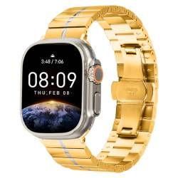 Kompatibel mit Apple Watch Armbändern 49 mm, 45 mm, 44 mm, 42 mm, 41 mm, 40 mm, 38 mm, Edelstahl-Metall-Ersatzband für iWatch Ultra Serie 9, 8, 7, 6, 5, 4, 3, 2, 1 SE, Sport-Edition, Damen und Herren, von AsohsEN