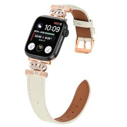 Kompatibel mit Apple Watch-Armbändern 49 mm, 45 mm, 44 mm, 42 mm, 41 mm, 40 mm, 38 mm, Leder, rotgoldenes Metall-Kopfband, Ersatzband für iWatch Ultra Serie 9, 8, 7, 6, 5, 4, 3, 2, 1 SE, Sport von AsohsEN