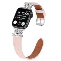 Kompatibel mit Apple Watch-Armbändern 49 mm, 45 mm, 44 mm, 42 mm, 41 mm, 40 mm, 38 mm, Leder-Ersatzband für iWatch Ultra Serie 9, 8, 7, 6, 5, 4, 3, 2, 1, SE, Sport-Edition, Damen und Herren, von AsohsEN