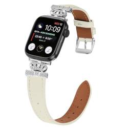 Kompatibel mit Apple Watch-Armbändern 49 mm, 45 mm, 44 mm, 42 mm, 41 mm, 40 mm, 38 mm, Leder-Ersatzband für iWatch Ultra Serie 9, 8, 7, 6, 5, 4, 3, 2, 1, SE, Sport Edition, Damen und Herren, von AsohsEN