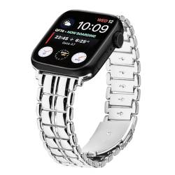 Kompatibel mit Apple Watch-Armbändern 49 mm, 45 mm, 44 mm, 42 mm, 41 mm, 40 mm, 38 mm, verstellbares Sport-Metall-Ersatzarmband für iWatch Ultra Serie 9, 8, 7, 6, 5, 4, 3, 2, 1, SE, Damen und Herren, von AsohsEN