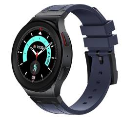 Kompatibel mit Samsung Galaxy Watch 6, 5, 4, Band 44 mm, 40 mm, 5 Pro, Band 45 mm, Galaxy Watch 6 Classic, 43 mm, 47 mm, Metall-Schnellverschluss-Stirnband, Silikon, AP-Sportarmband für Damen und von AsohsEN