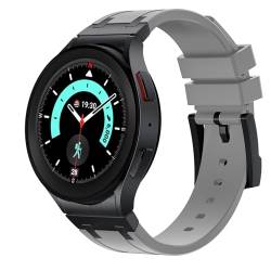 Kompatibel mit Samsung Galaxy Watch 6, 5, 4, Band 44 mm, 40 mm, 5 Pro, Band 45 mm, Galaxy Watch 6 Classic, 43 mm, 47 mm, Metall-Schnellverschluss-Stirnband, Silikon, AP-Sportarmband für Damen und von AsohsEN