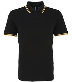 Asquith & Fox Herren Classic Fit Tipped Polo, schwarz / gelb, 3XL von Asquith & Fox