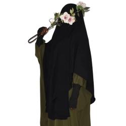 Assabiroun Khimar Mittelgröße für muslimische Frauen Gebet Hijab, schwarz, Einheitsgröße von Assabiroun