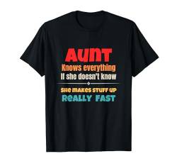 Tante weiß alles, lustige coole Tante T-Shirt von Assahil