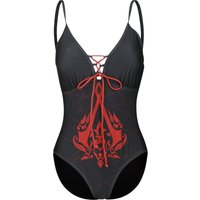 Assassin's Creed - Gaming Badeanzug - Crest - S bis XXL - für Damen - Größe M - schwarz/rot  - EMP exklusives Merchandise! von Assassin's Creed