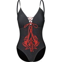 Assassin's Creed - Gaming Badeanzug - Crest - S bis XXL - für Damen - Größe S - schwarz/rot  - EMP exklusives Merchandise! von Assassin's Creed