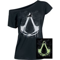 Assassin's Creed - Gaming T-Shirt - Logo - Glow In The Dark - L bis XXL - für Damen - Größe L - schwarz von Assassin's Creed