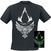 Assassin's Creed - Gaming T-Shirt - Valhalla - Raven - S bis 3XL - für Männer - Größe M - schwarz von Assassin's Creed