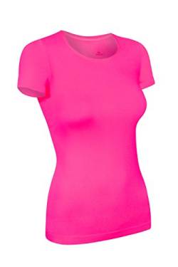 Assoluta Damen T-Shirt Kurzarm, Größe L, neon pink von Assoluta