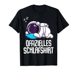 Offizielles Schlafshirt Pyjama Nachthemd Astronaut Geschenk T-Shirt von Astronaut Fun Geschenkidee Langschläfer Faulenzer