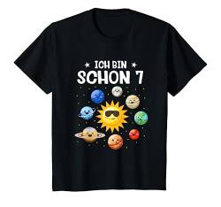 Kinder Ich Bin Schon 7 Planeten Sonnensystem Geburtstag Weltall T-Shirt von Astronauten Birthday Design Shop