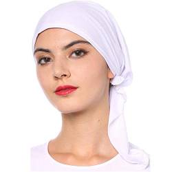 Asudaro Chemotherapie-Kappe Muslim Turban Kopftuch Indian Headwraps Sommermütze Bandana Retro Piratenhut Schlafmütze Kopfbedeckung Mütze für Frauen Krebs Chemo Haarausfall Weiß von Asudaro