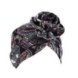 Asudaro Frauen Baumwollmütze Turban Hut Blume Kopftuch Beanie Cap Elastic Chemo Cancer Headwrap Haarausfall Hut Kopfbedeckung Muslimisches Chemotherapie-Kappe Afrikanischen Stirnband Haarschmuck Grau von Asudaro