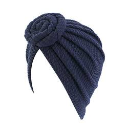 Asudaro Muslim Turban, Bandana Cap Sommermütze Bandana Kopftuch Atmungsaktive Kopfbedeckung Headwrap Schals Donut Chemotherapie Kappe für Frauen Chemo Haarverlust Marine von Asudaro