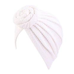 Asudaro Muslim Turban, Bandana Cap Sommermütze Bandana Kopftuch Atmungsaktive Kopfbedeckung Headwrap Schals Donut Chemotherapie Kappe für Frauen Chemo Haarverlust Weiß von Asudaro