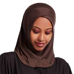 Asudaro Muslimische Hat Kopftücher Damen Schal Stola-Hijab Kopftuch Headwraps für Frauen Turban Chemo Kopfbedeckung Islamische Bandana Hidschab Schal Chemotherapie-Kappe Kaffee von Asudaro
