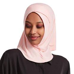 Asudaro Muslimische Hat Kopftücher Damen Schal Stola-Hijab Kopftuch Headwraps für Frauen Turban Chemo Kopfbedeckung Islamische Bandana Hidschab Schal Chemotherapie-Kappe Rosa von Asudaro