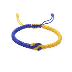 Asudaro Unisex Armband mit Ukraine Flagge, Handgewebtes Armband Gelb Blau Handgewebtes Armband Bettelarmband Verstellbares handgefertigtes Truelove Knotenarmband für Paare, Frauen, Männer,Typ 1 von Asudaro