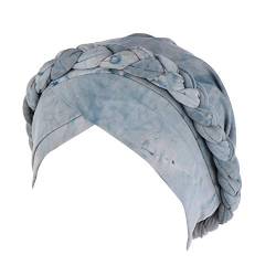 Kopftuch Damen Muslim Turban Headwrap Stretch Beanie Mütze Schal Turban Wrap Cap Sommer Elegan Kopftücher Bandana Indien Hut Kopfbedeckung für Chemo,Haarausfall Krebs,Chemotherapie,Make u Grau von Asudaro