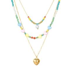 Asukohu Böhmische Perlenkette Sommer Reisperle Liebe Halskette Hawaii Strand Halskette, Metall von Asukohu