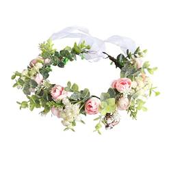 Blumenkronen für Damen, modisch, handgefertigt, dünne Haarreifen mit verstellbarem Band, Haar-Accessoires, Hochzeits-Stirnbänder für Damen, Hochzeits-Stirnbänder für Braut, Blumen von Asukohu