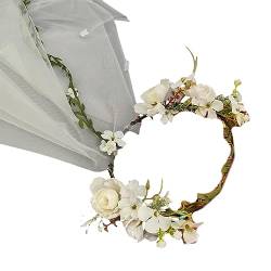Elegante lange Tüll-Stirnbänder mit Rankenblumen, Hochzeits-Stirnbänder für Frauen, heiße Mädchen, Hochzeits-Partyzubehör, bunte Blume für Hochzeit, Mädchen, Blume für Mädchen, Fotoblume von Asukohu