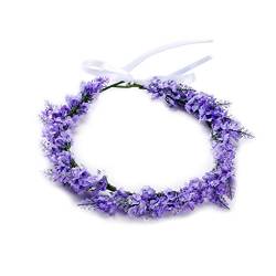 Elegantes Lavendel Blumen Haarband Für Frauen Hochzeit Simuliertes Blumen Stirnband Mit Band Für Frauen Und Mädchen Haustür Kranz von Asukohu