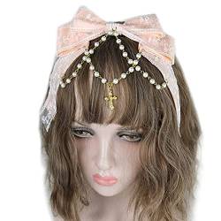 Großes Spitzen Stirnband Mehrschichtiges Spitzen Haarband Wunderschönes Ketten Haarband Süße Accessoires Große Schleifen Stirnbänder Für Mädchen Haarband von Asukohu