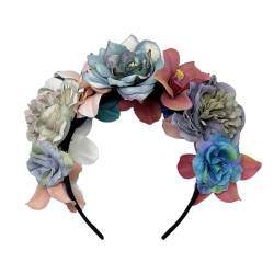 Halloween-Blumen-Stirnband, große Kopfbedeckung, Sommer, übergroßes Stirnband, Kranz für Stall, Sommer, Blumen-Stirnband für Mädchen von Asukohu