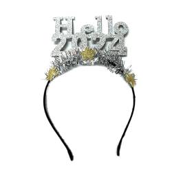 Hello2024 Stirnband Glitzer Neujahr Haarschmuck für festliche Zusammenkünfte Stylisches Haarband Frisuren Weihnachten Dressing Haarreifen von Asukohu
