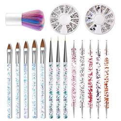 Nagelkunst-Pinsel-Set für Gelnägel zum Punktieren von Bleistiften, Nagelkunst, Malstift, weißer Nagelstaub, DIY-Nägel bei DIY Nail Art Kit von Asukohu