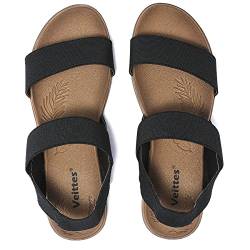 Ataiwee Flache Sandalen für Damen – niedliche bequeme Frühlings-Sommer-Sandals.(2107021,BK/EB,36.5) von Ataiwee