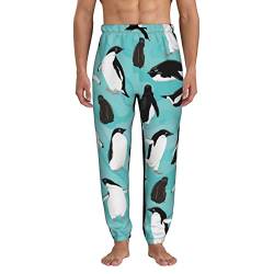 Atasc Cute Penguins Herren Sweatpants mit Kordelzug, leicht, Jogger, Sporthose mit Taschen, Siehe Abbildung, 41-44.5 von Atasc