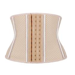 Atbuty Kurzer Torso Taillentrainer Cincher Korsett Unterbrust Body Shaper Latex Sport Girdle, Beige (22,9 cm Torso, atmungsaktiv, 9 Knochen), Medium von Atbuty