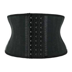 Atbuty Super kurze Torso Taille Trainer Cincher Korsett Bauch Shaper Slimming Latex Trimmer Girdle, Schwarz (7'' Short Torso, 25 Steel Bones), Small von Atbuty