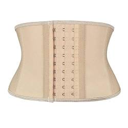 Atbuty Super kurzer Torso Taille Trainer Cincher Korsett Bauchformer Bauchweg Latex Trimmer Mieder, Beige (17,8 cm kurzer Torso, 9 Stahlknochen), X-Small von Atbuty