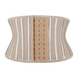 Atbuty Super kurzer Torso-Taillentrainer Cincher Korsett Bauchformer Slimming Latex Trimmer Girdle, Beige (17,8 cm Torso, atmungsaktiv, 25 Knochen), Large von Atbuty